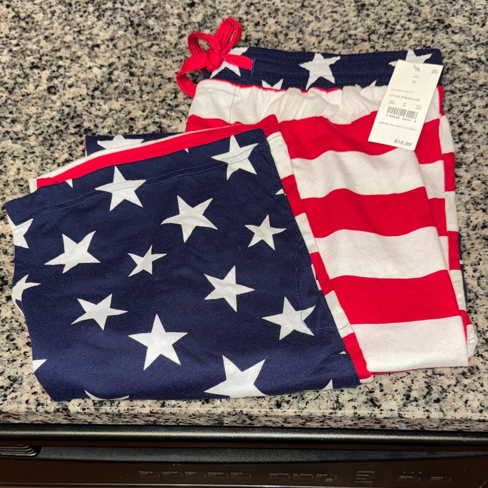 Patriotic Stars and Stripes Adult PJ Pants